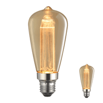 2 Pack LED Vintage Edison Bulbs, LED Decorative Light Bulb Dimmable, Amber, 3W=40W, E26 Base, for Pendant Light, Chandelier, Floor lamps, 2000K Soft White