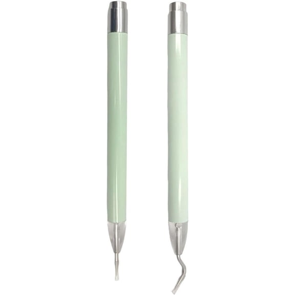 2 Pack LED Weeding Tools for Vinyl with Light, Stainless Steel Weeder Pen Set with Hook and Pin for Removing Tiny Iron-On & Vinyl Cuts, Craft Tool Kit for Cricut & Silhouette DIY Projects