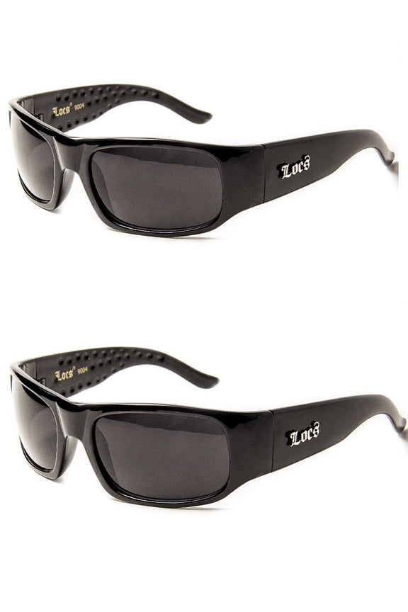 2 Pack LOCS HARDCORE New BLACK 0004 Men's Sunglasses Free Shipping