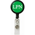 thumbnail image 1 of 2 Pack - LPN Badge Buddy Reels with Alligator Clip - Swivel Retractable Reel LPN Badge Holder & Title Card in One - Nurse Retractable Clip Hospital I'd Role Dome Label by Specialist ID (Green), 1 of 6