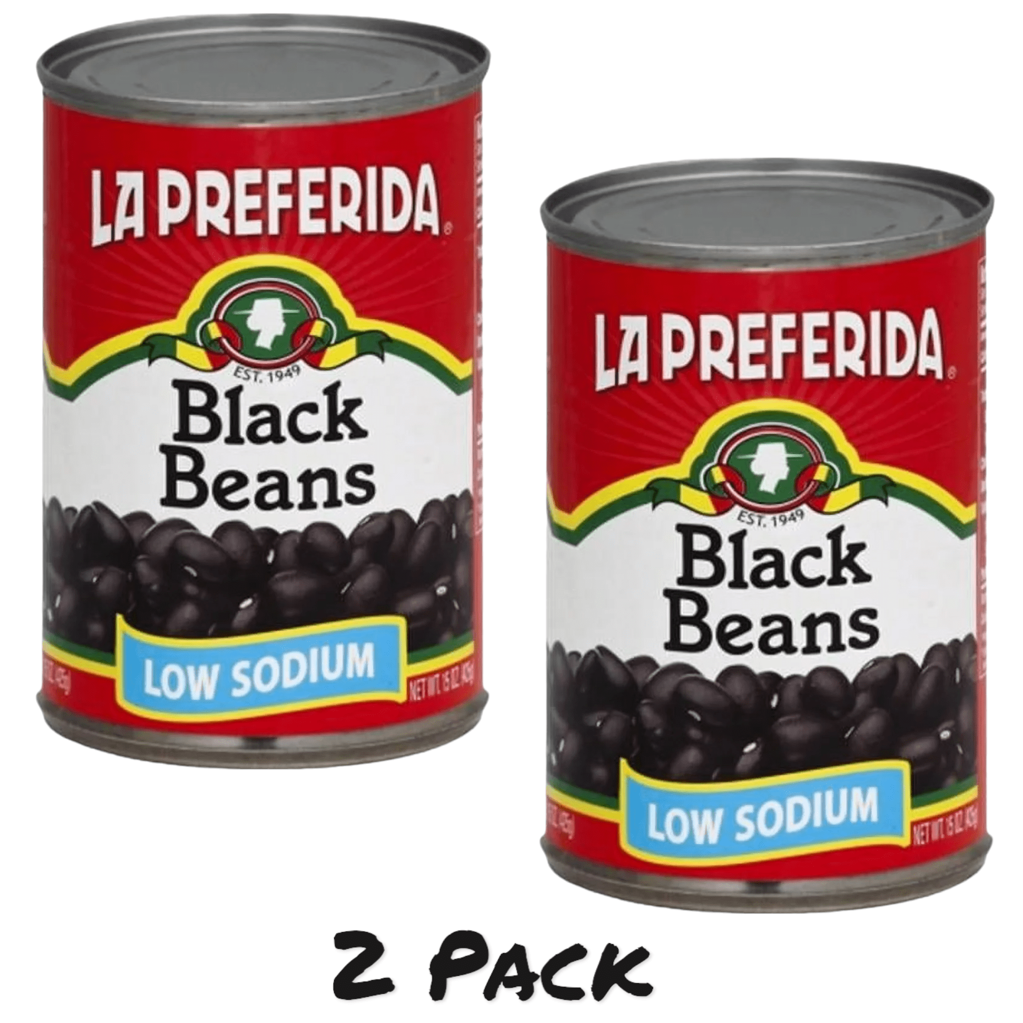 ( 2 Pack ) La Preferida Black Beans, Low Sodium, 15 Oz