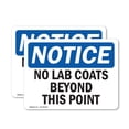 thumbnail image 1 of (2 Pack) No Lab Coats Beyond This Point OSHA Notice Sign 10 Inch X 7 Inch Vinyl Label Decal Sticker Weather Resistant, UV Protected for Workplace, Business, and Construction Site, Made, 1 of 7