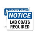 thumbnail image 1 of (2 Pack) Lab Coats Required OSHA Notice Sign 18 Inch X 12 Inch Plastic Sign, Weather Resistant, UV Protected for Workplace, Business, and Construction Site, Made in the USA, 1 of 8