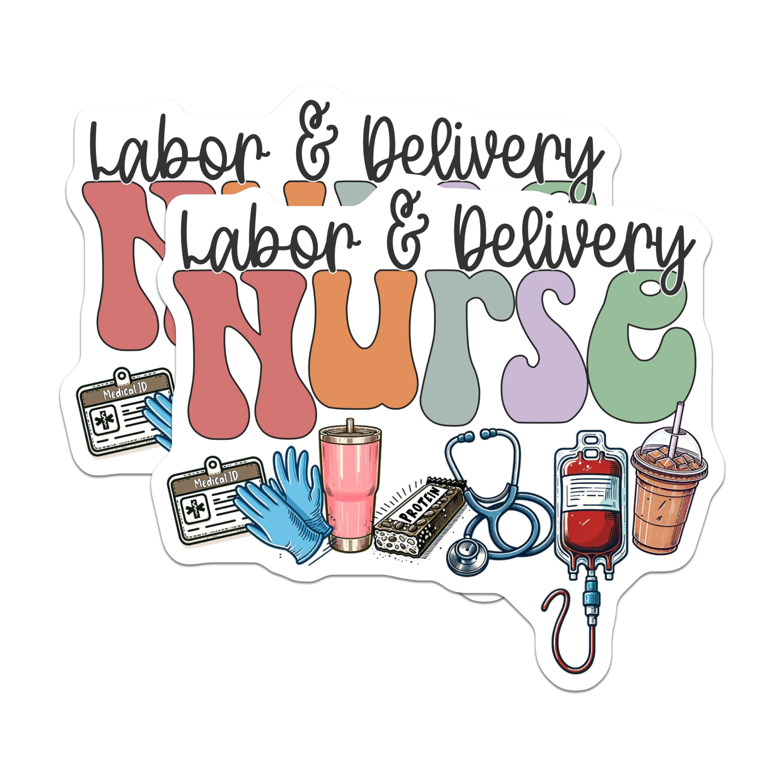 (2 Pack) Labor and Delivery Nurse Stickers - Nursing Profession ...