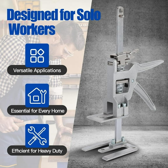 2 Pack Labor-Saving 12 Inch Portable Furniture Lifting Jacks, 400lbs Load Capacity, Multifunctional Hand Lifter Tool for Cabinets, , and Furniture Installation