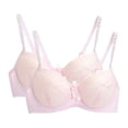 thumbnail image 1 of 2 Pack Lace Bralettes for Women, Underwire Everyday Lingerie, Soft Full Cup Comfortable Push up Bra, 1 of 2