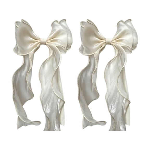 2-Pack Lace Curtain Tie Backs, Elegant Bow Window Sash for Drapes, Soft Adjustable Ribbon for Sheer Curtains, Home Decor Upgrade and Gift