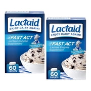 2 Pack Lactaid Fast Act Lactase Enzyme Supplement 60 Caplets Each