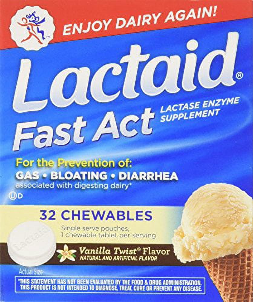 2 Pack Lactaid Fast Act Lactase Enzyme Supplement Vanilla 32 Caplets