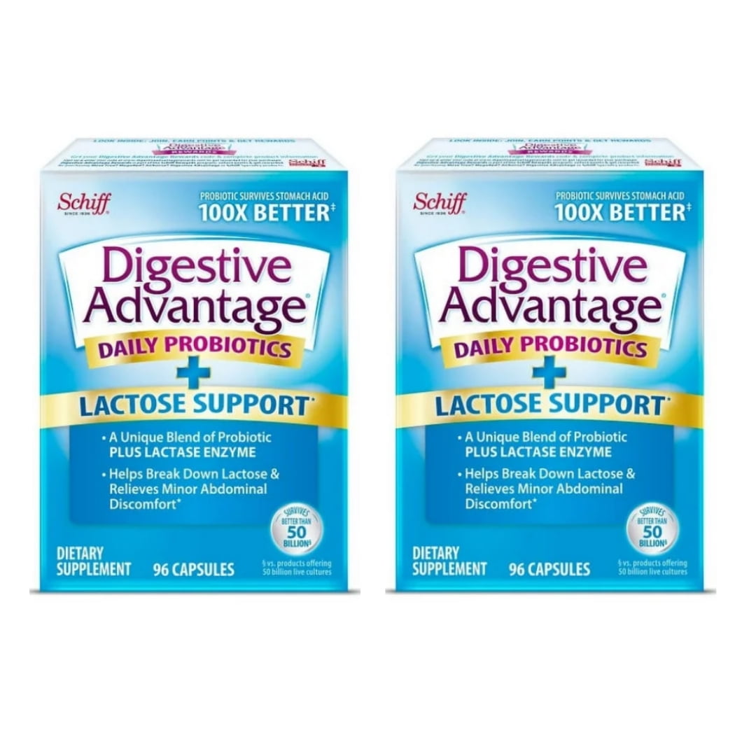 Digestive Advantage 2 Pack BC30 Probiotic Lactose Defense Formula, 96