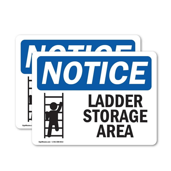 (2 Pack) Ladder Storage Area Sign