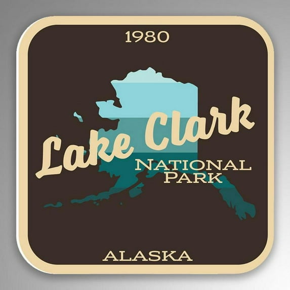 2-Pack Lake Clark National Park Decal Sticker | 4-Inches By 4-Inches | Vinyl Sticker | UV Protective Laminate | PD1008
