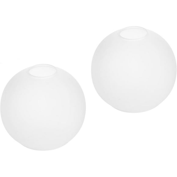 2 Pack Lamp Globe Glass Shade, White Frost Glassshade Covers Replacements for Light Fixtures, 1.65 Inch Fitter Globes Lampshades for Wall Sconces Chandelier Bath Vanity Lights Pendants