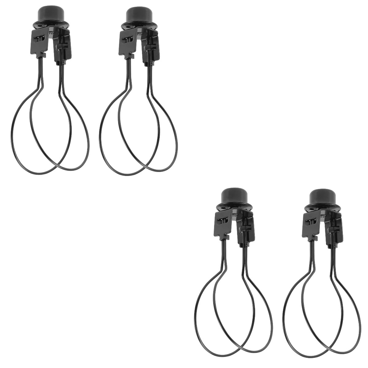 Lamp Shade Light Bulb Adapter Clip on with Shade Attaching Finial Top, Black