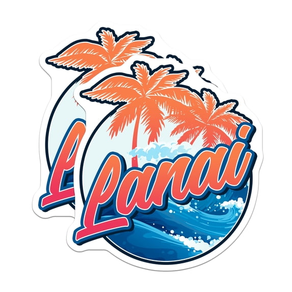 (2 Pack) Lanai Hawaii Magnets - Tropical Island Decor - Vacation Souvenir - 5" On Longest Side - Premium Magnet - for Cars, Refrigerators, Toolboxes, Lockers - Made in USA - MAG17848