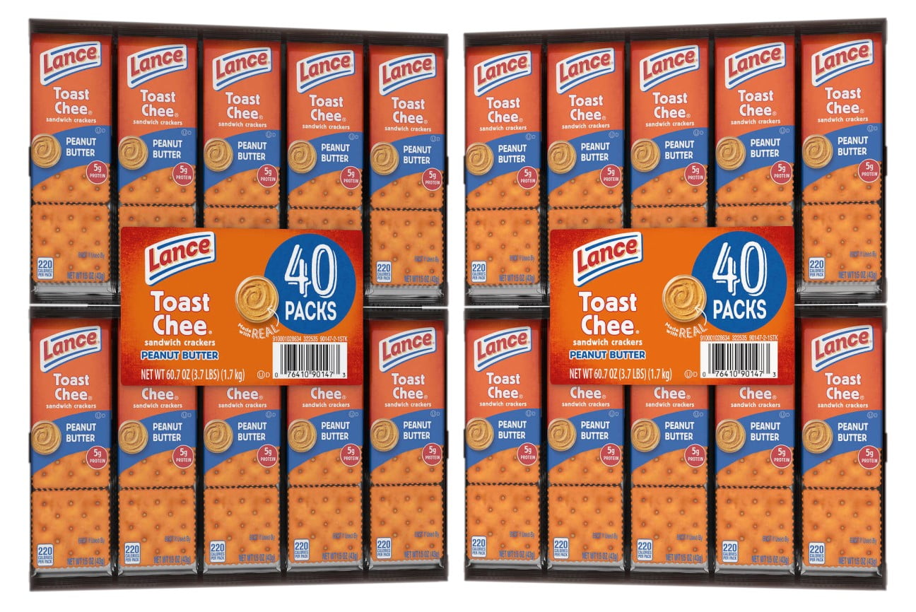2 Pack Lance Sandwich Crackers, Toastchee, 1.52 oz, 40 Count