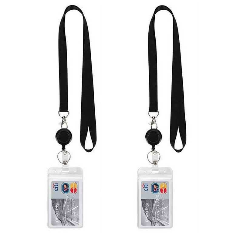 2 Pack Lanyard with id Holders lanyards with Retractable Badge Reel ID  Holder Vertical Cruise Lanyards for id Badges Women Keys Men Ship Card Kids  Breakaway Safety Lanyards 