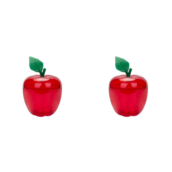 2-Pack Large Apple-Shaped Transparent Candy Jar, Red Plastic Snack Storage Container with Airtight Lid, Perfect for Teacher Appreciation Gift or Holiday Souvenir, Reusable, By VINOIC