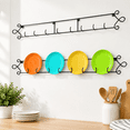 2-Pack Large Black Metal Wall-Mount Plate Racks for Kitchen and Dining ...