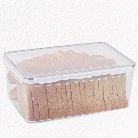 2 Pack Large Bread Box for Kitchen Countertop, Airtight Bread Storage Container for Homemade Bread and Bakery Loaf, Plastic Bread Keeper, 11.6 Qt / 11L Each