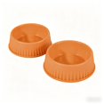 thumbnail image 1 of 2-Pack Large Capacity Ribbed Plastic Pet Bowl, Non-Slip Sturdy Base, Dishwasher Safe Elevated Food & Water Feeder for Cats & Medium Dogs, Orange, 1 of 7