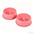 thumbnail image 1 of 2-Pack Large Capacity Ribbed Plastic Pet Bowl, Non-Slip Sturdy Base, Dishwasher Safe Elevated Food & Water Feeder for Cats & Medium Dogs, Pink, 1 of 7