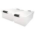 2 Pack Large Clear Plastic Storage Bins with Latching Lids, 64 Quart