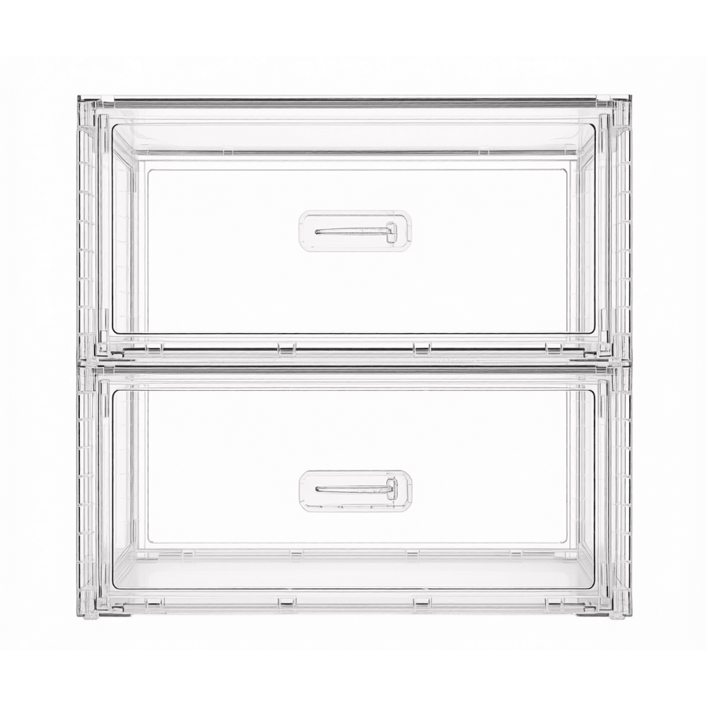 2-Pack Large Clear Stackable Storage Drawers for Closet, 23QT Each ...