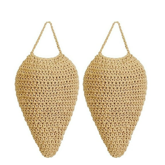 2 Pack Large Crochet Wasp Nest Deterrent Hanging Fake Nest Wasp Nest Decoy Hanging Wasp Deterrent Wasp Deterrent
