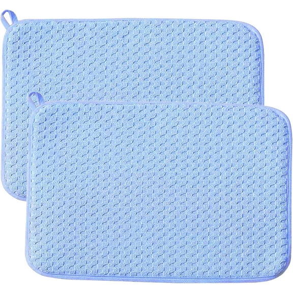 2 Pack Large Dish Drying Mat,Absorbent Microfiber Dishes Drainer Mats,Dish Drying Pad for Countertops,Sinks,Draining Racks