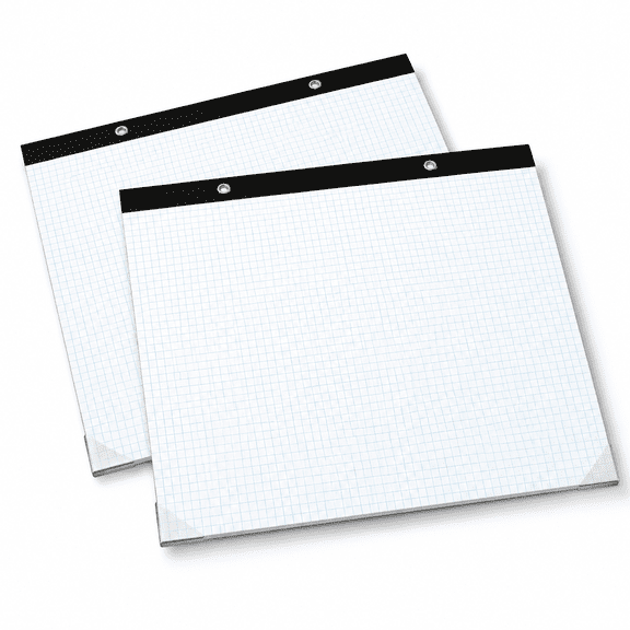 2 Pack Large Engineering Graph Paper Pad, 22" x 17", 100 Sheets/200 Pages, Blue 4-Square Grid for Drafting and Design