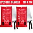 thumbnail image 1 of 2 Pack Large Fire Blanket Fireproof for Home Kitchen Office Emergency Safety, 1 of 8