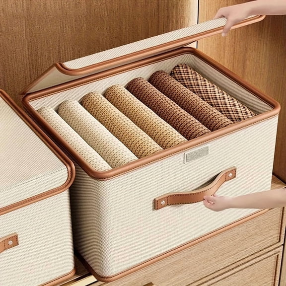 2 Pack Large Foldable Storage Bins with Lids - Fabric Clothes Organizer for Under Bed, Closet & Dorm, Collapsible Blanket Sweater & Linen Storage Boxes, Clear Window & Reinforced Handles