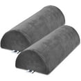 thumbnail image 1 of 2 Pack Large Half Moon Bolster Pillow for Legs, Knees, Lower Back and Head, Lumbar Support Pillow for Bed, Sleeping | Semi Roll for Ankle and Foot Comfort - Machine Washable Cover, Grey, 1 of 7