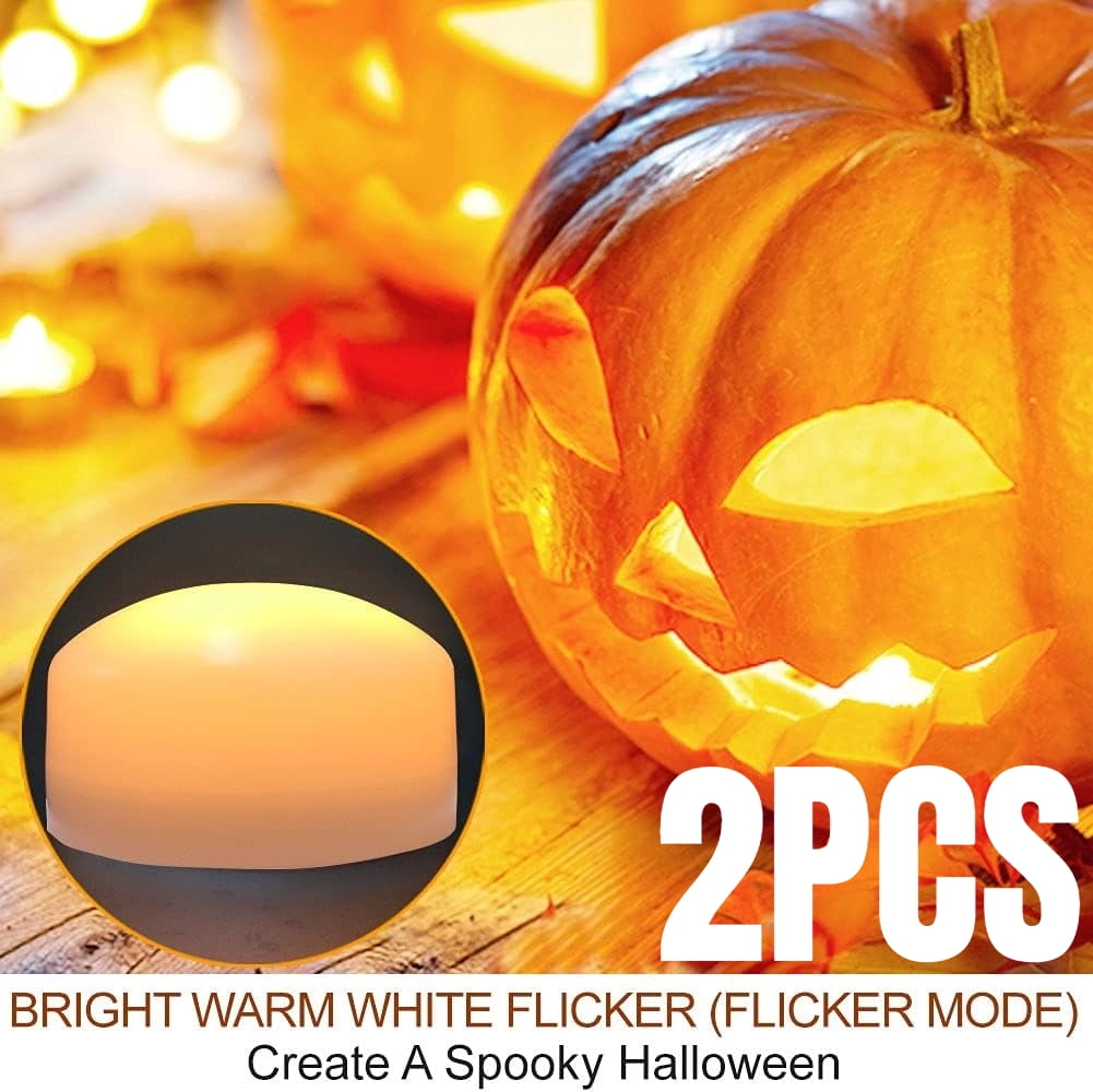 2-Pack Large Halloween Pumpkin Lights with Remote and Timer - White ...