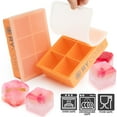 "2 Pack Large Silicone Ice Cube Tray with Lid for Whiskey Cocktail, 2"" Square Mold, Dishwasher