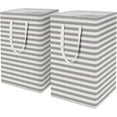 thumbnail image 1 of 2 - Pack Large Laundry Basket, Waterproof, Freestanding Laundry Hamper, Collapsible Tall Clothes Hamper with Easy Carry Handles for Clothes, Towels?Toys in the Family and Dorm,Classic Grey, 75L, 1 of 6