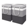 thumbnail image 1 of 2-Pack Large Laundry Basket, Waterproof, Freestanding Laundry Hamper, Collapsible Tall Clothes Hamper with Extended Handles for Clothes Toys in the Dorm and Family-(Gradient Grey, 75L), 1 of 8