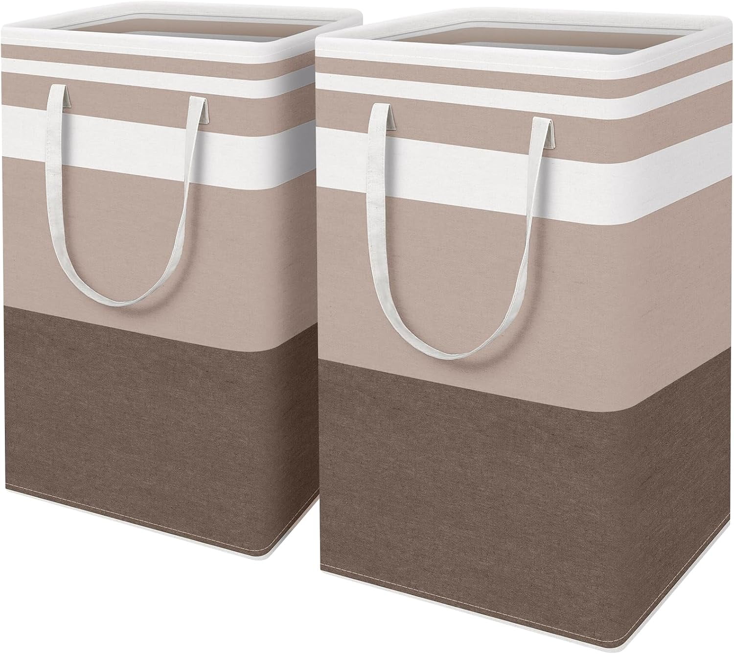 2 Pack Large Laundry Baskets, Waterproof, Freestanding Laundry Hampers ...