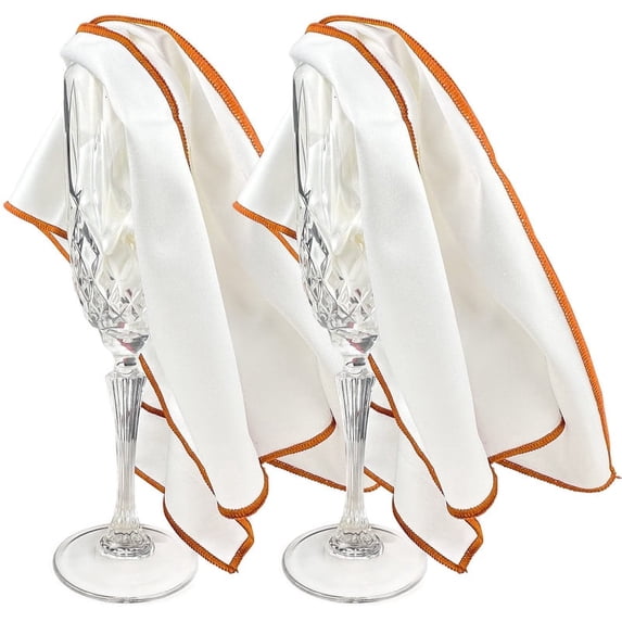 2 Pack Large Lint-Free Microfiber Glass Polishing Cloth 20x20 Inch Drying Towel for Wine Glasses