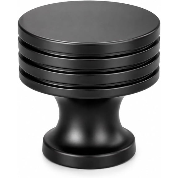 2-Pack Large Matt Black for Kitchen Cabinet Bi-fold Closet Doors, 1.2" Euro Style Hardware Pulls Handles Door knobs with Wide Base for Dresser Drawer, Wardrobe, Cupboard,Buffet,Furniture