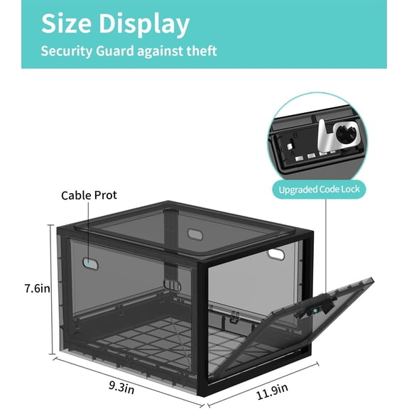 2 Pack Large Medicine Lock Box for Safe Medication, Lockable Storage Box for Fridge/Snacks Food, Phone Lock Boxes with Combination Code for Home/Dorms/Office Storage Lockers