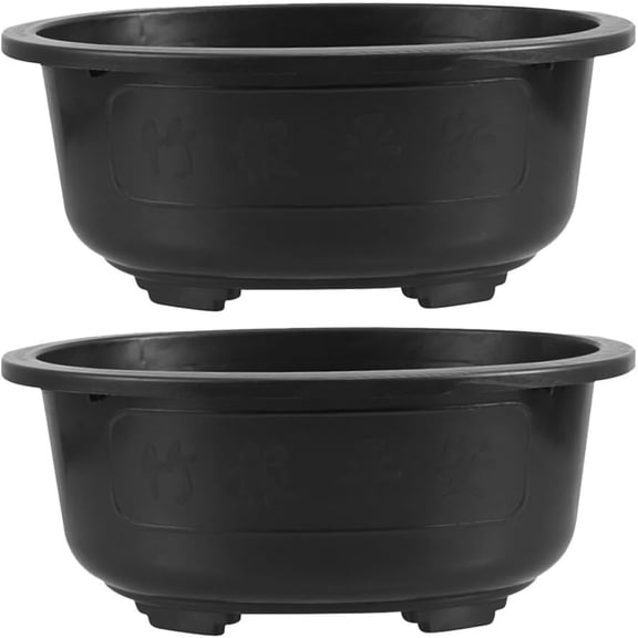 2-Pack Large Oval Plastic Flower Pots with Drainage Holes 19.68X15.35X6.29In Planters for Outdoor Plants Indoor Bonsai and Orchid Cultivation Garden Balcony Nursery Containers