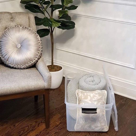 2-Pack Large Plastic Storage Bins with Latching Lids, 66 Quart Stackable Container Boxes for Home Office Organization