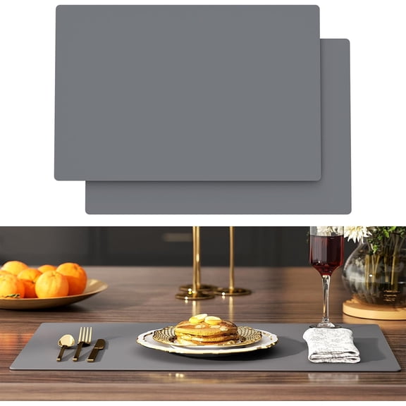 2 Pack Large Silicone Mats for Countertop, 23.62" by 11.81" Multipurpose Mat, Counter Table Protector, Desk Saver Pad, Placemat Nonstick Nonskid Heat-Resistant Pad, Dark Gray