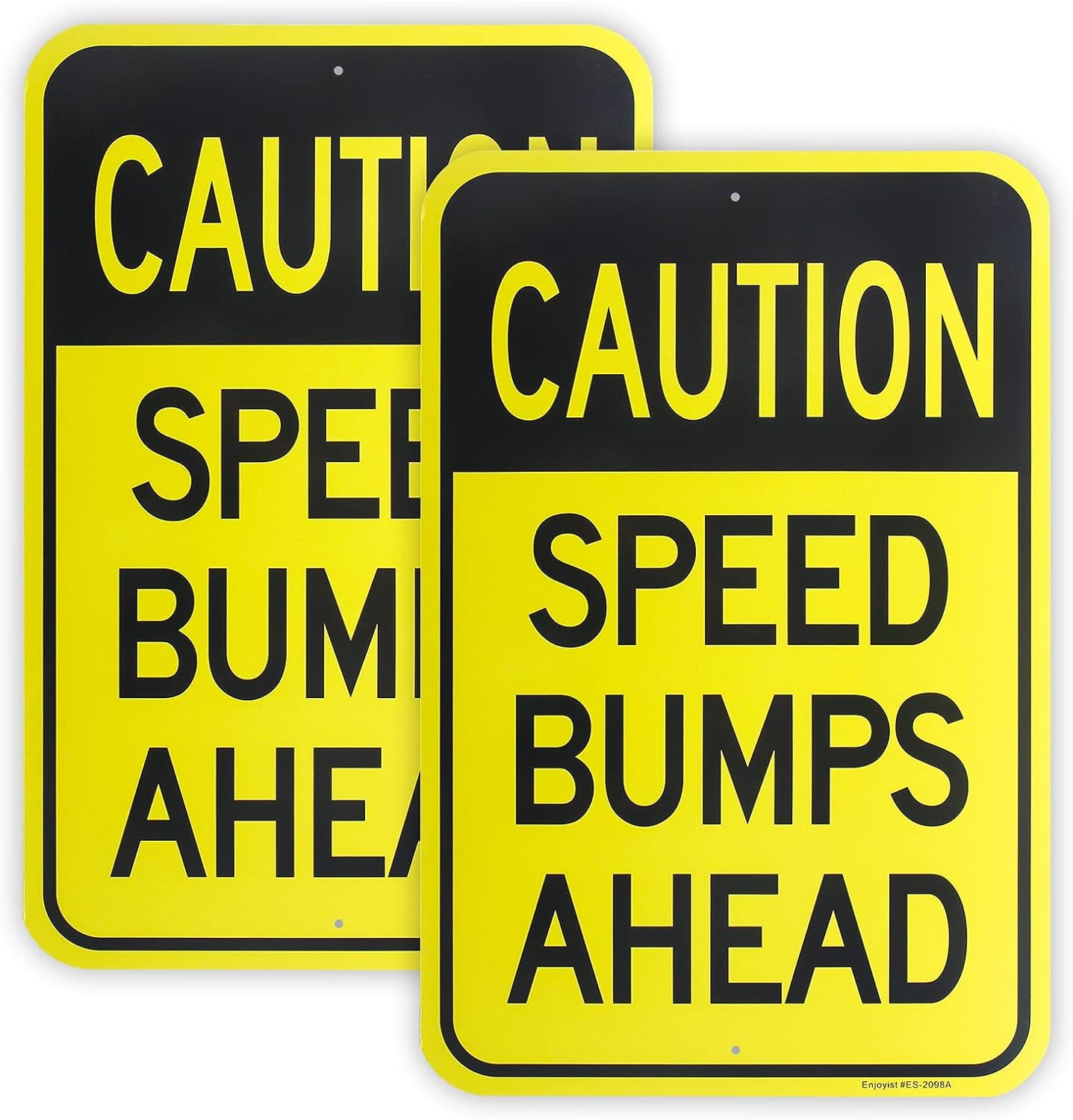 2-Pack Large Speed Bumps Ahead Sign, Slow Down Sign, 8