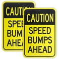 thumbnail image 1 of 2-Pack Large Speed Bumps Ahead Sign, Slow Down Sign, 8" x 12" .040 Aluminum Reflective Sign Rust Free Aluminum-UV Protected and Weatherproof, 1 of 5