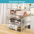 thumbnail image 1 of 2 Pack Large Stackable Storage Drawers,Easily Assemble Clear Acrylic Bathroom Closet Undersink Organizers,Plastic Storage Bins for Cabinet,Kitchen Pantry,Medicine Organization, 1 of 6