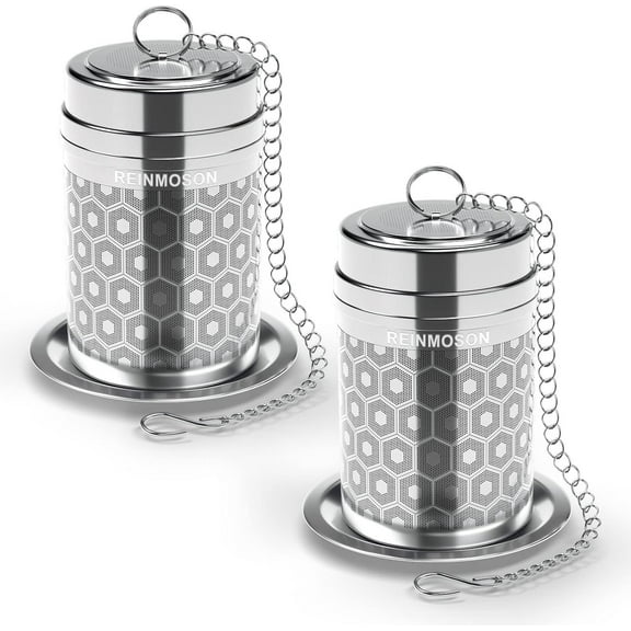 2 Pack Large Tea Infuser for Loose Tea & Spice Infuser for Cooking, Extra Fine Mesh Large Tea Strainers, 304 Stainless Steel Loose Leaf Tea Steeper for Black Tea, Rooibos, etc