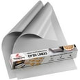 thumbnail image 1 of 2 Pack Large Thick Heavy Duty Non Stick Teflon Silver Oven Liners Mat 17"x 25" for bottom of Electric Oven Gas Oven Microwave Charcoal or Gas Grills, 1 of 8